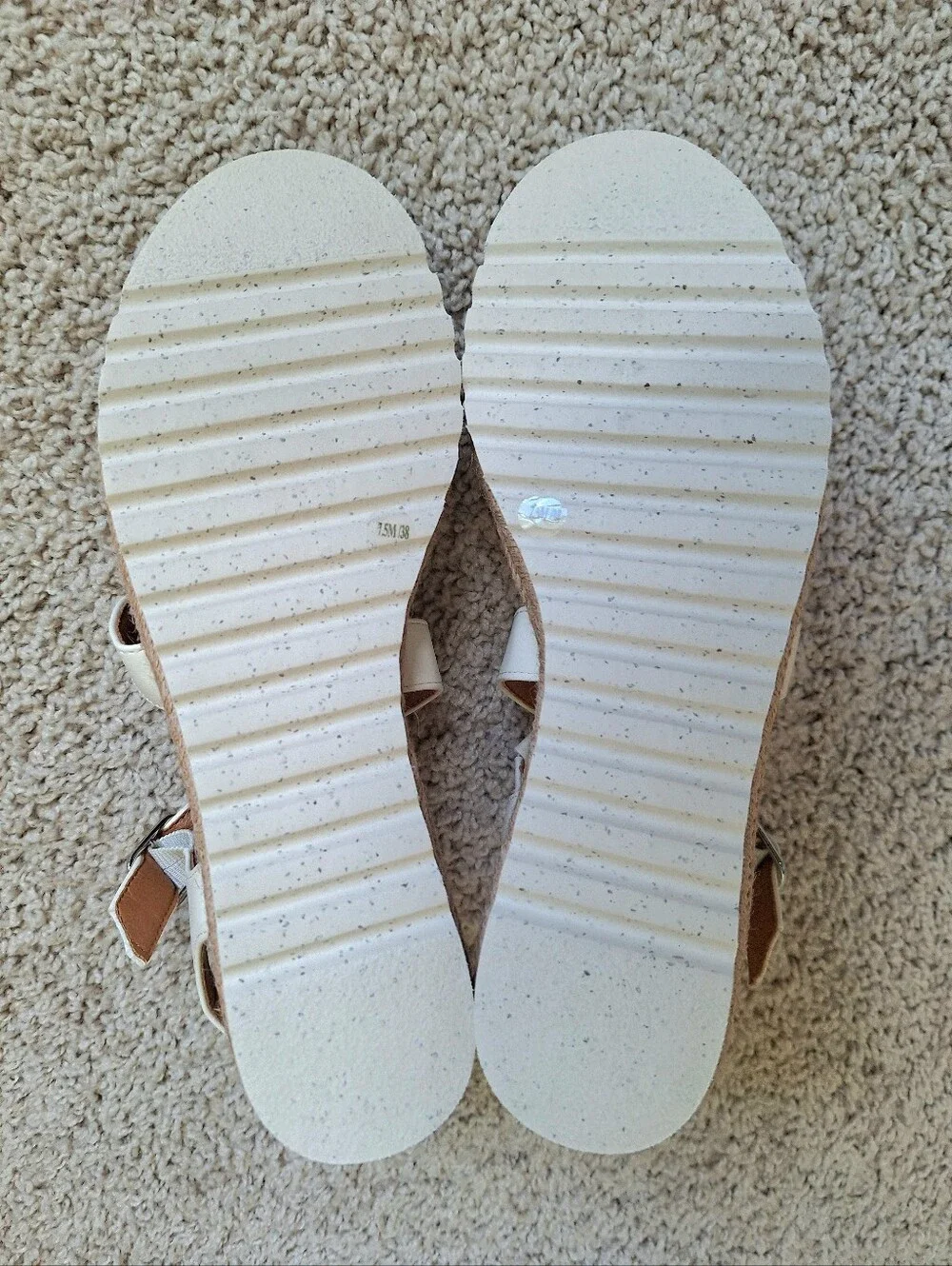 Lucky Brand Women's White Trianna Cross Strap Espadrille Wedge Sandals Size 7.5